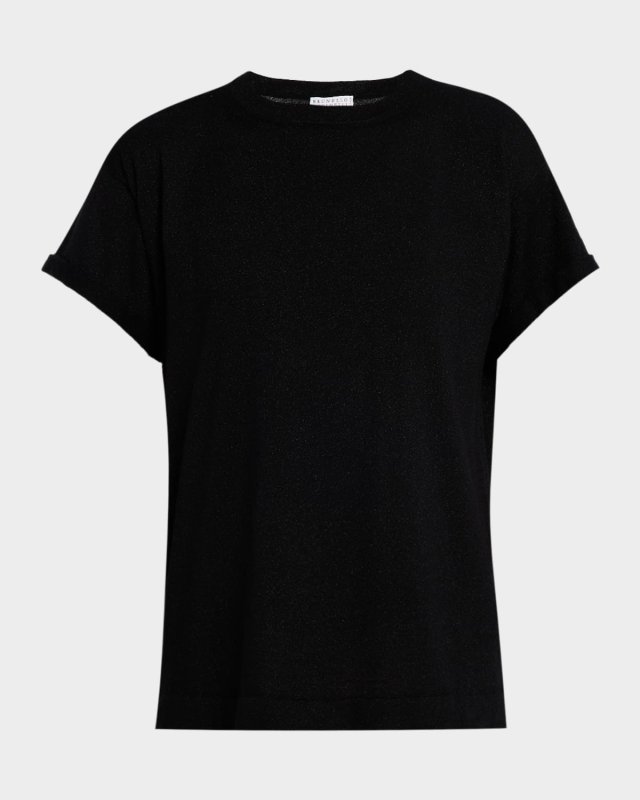 Short Sleeve Lurex Cashmere Shirt